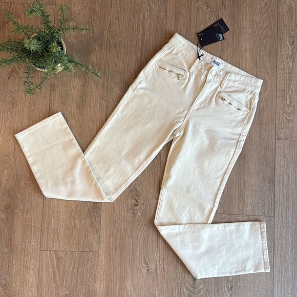 NWT PAIGE CINDY HIGH RISE STRAIGHT ANKLE JEANS IN CREAM (ECRU)SZ 26 RETAIL $490 - Picture 5 of 10